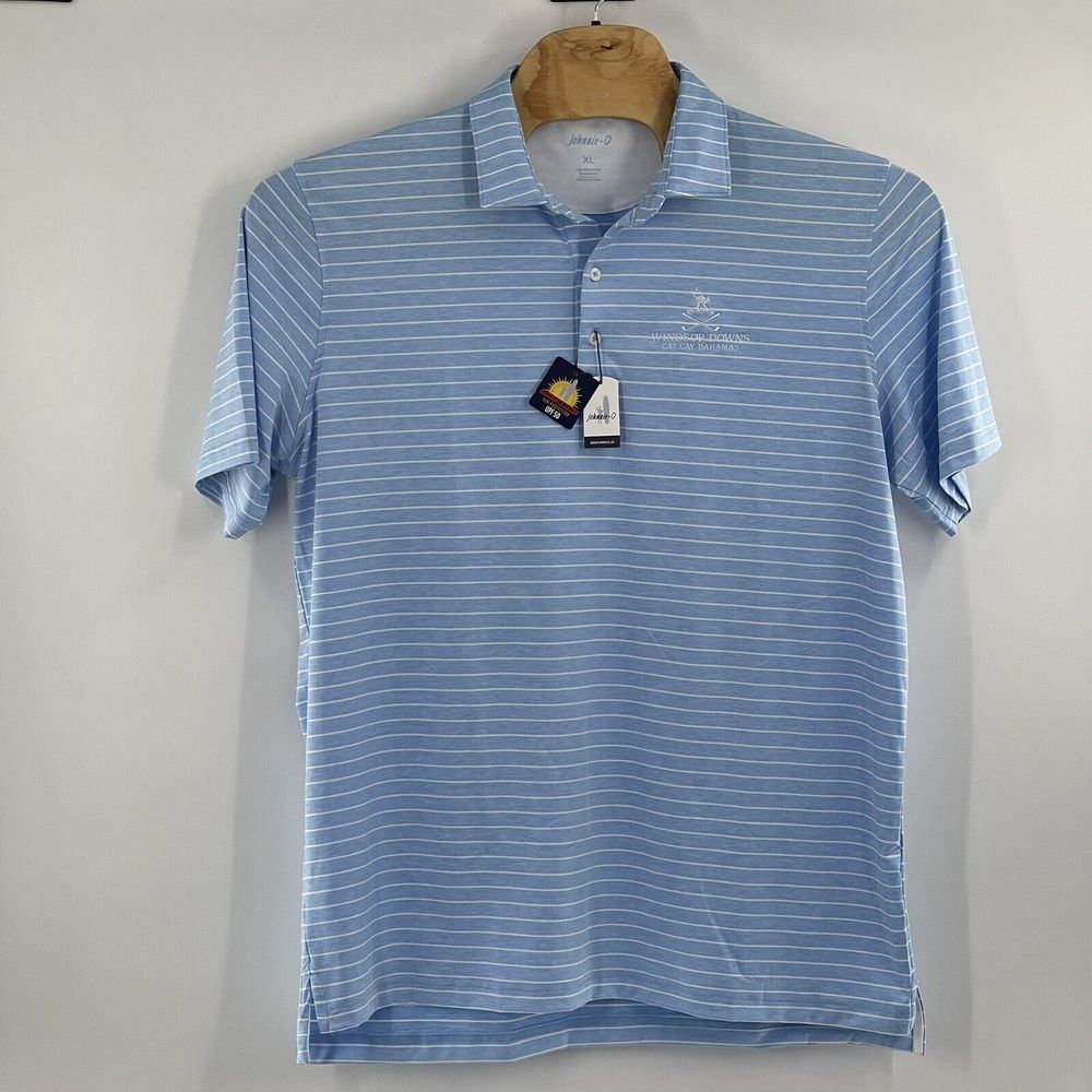 Johnnie-O Newton Performance Short Sleeve Stretch‎ Polo Shirt Blue XL $98